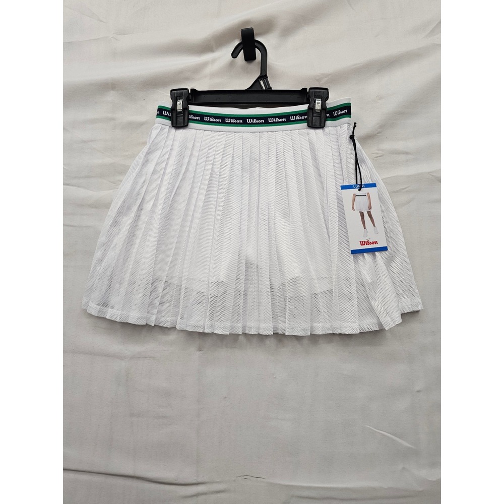 Wilson Girls Pleated Tennis Skort White Polyester Athletic Size Large
